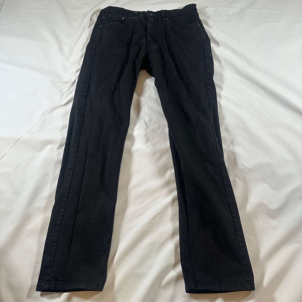 Levis 505 Regular Fit Black Denim Jeans Mens 34x34 Straight Leg 42618